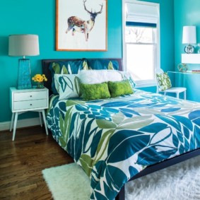 turquoise bedroom design photo