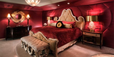 photo de conception de chambre rouge