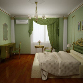 décor de chambre verte