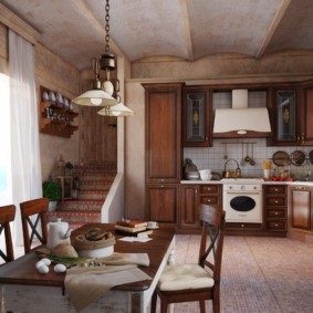 cucina ad angolo con lavello nel design ad angolo