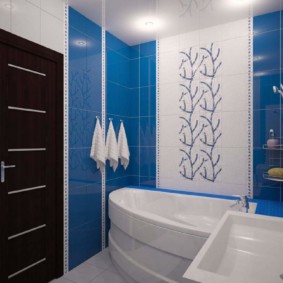 salle de bain séparée bleu-blanc