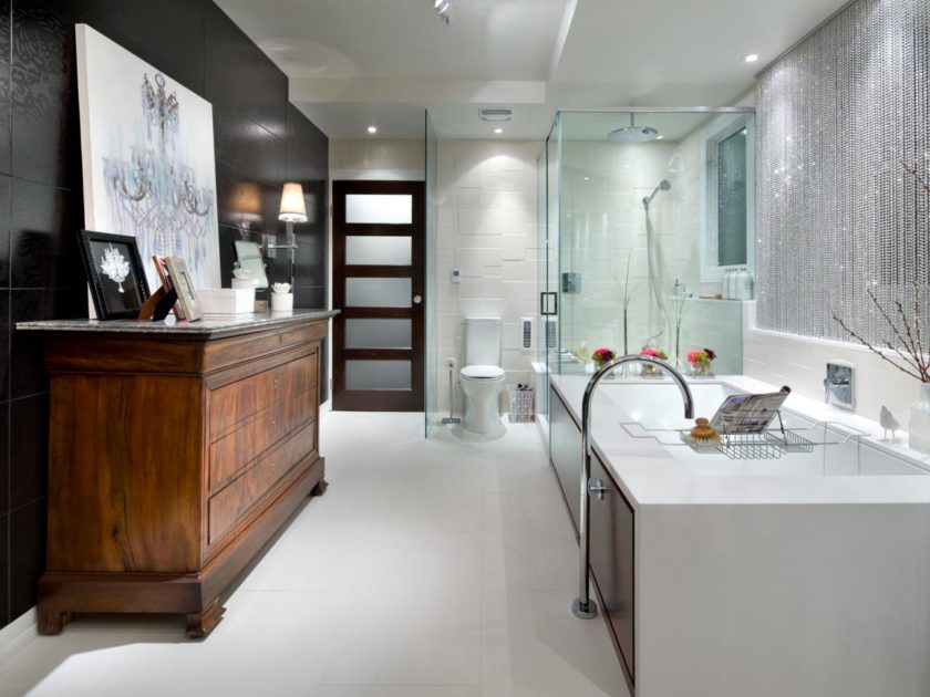 salle de bain avec des meubles photo design premium