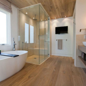 salle de bain avec des idées de design de meubles haut de gamme