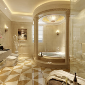 salle de bain avec des meubles photo design premium