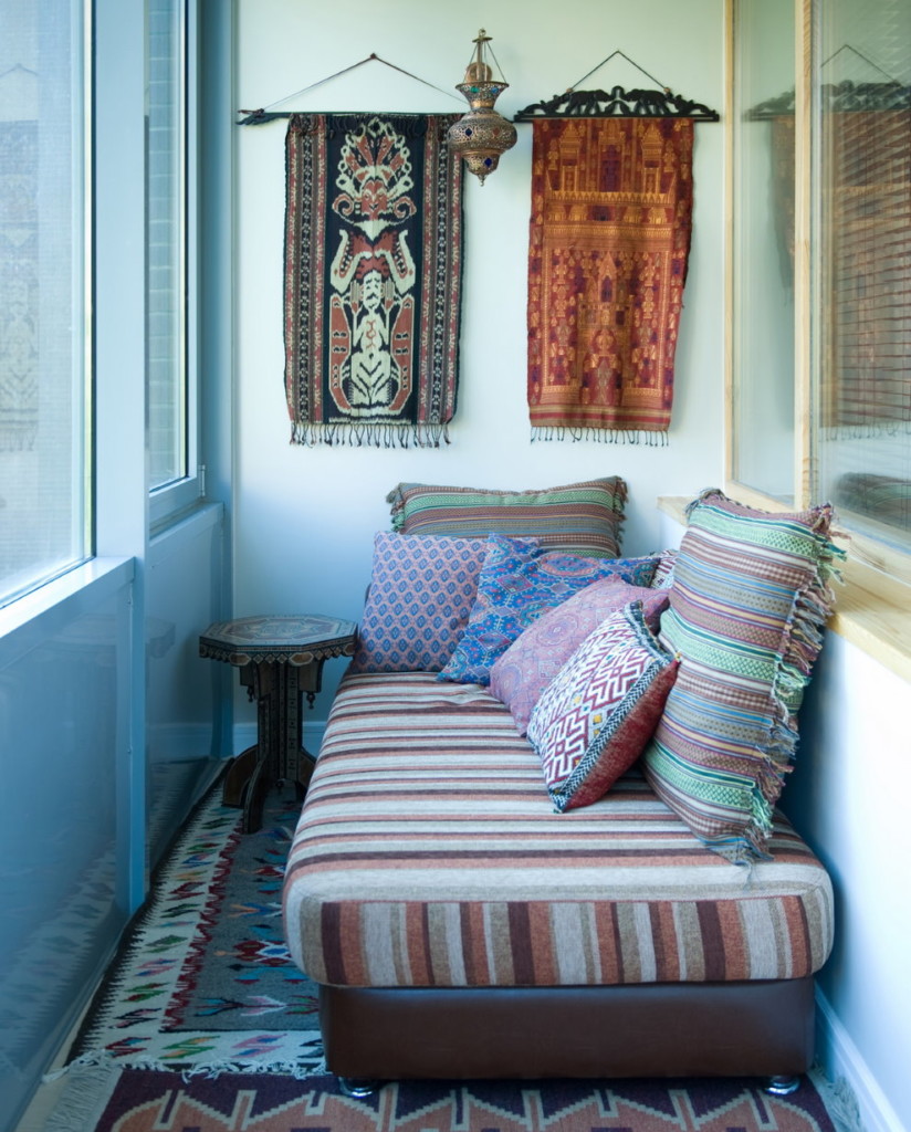 Ethnic style residential balcony interior