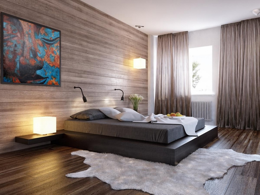 chambre lit 14 m² avec étagères