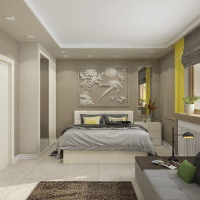 design bedroom living room 16 sq m interior