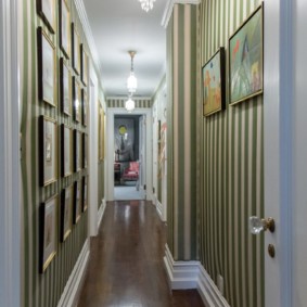 narrow corridor in the apartment interior photo