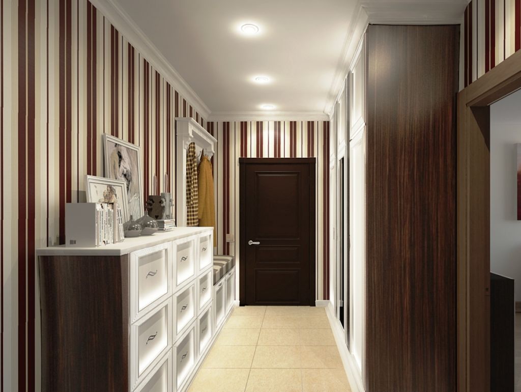 narrow corridor in an apartment in a panel house