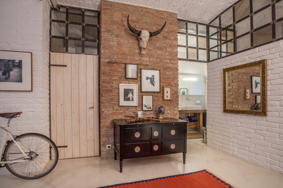 Bike in the hallway loft style