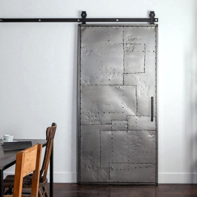 Steel sliding door