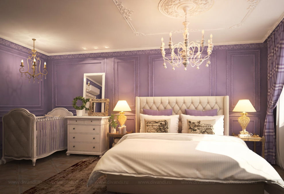 Murs de chambre classique violet