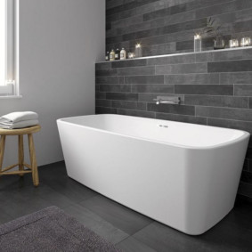 White bath on a gray background