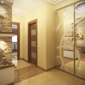 The decor of the hallway in a modern style