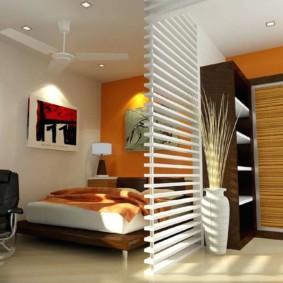 Thin battens decorative partition