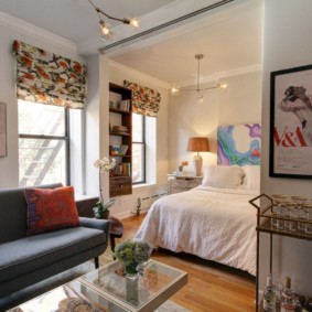 Interior of a studio apartment in a panel house