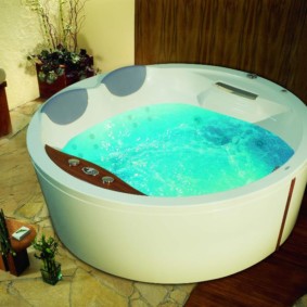 White acrylic hot tub