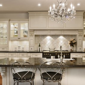 Kitchen island made of wood