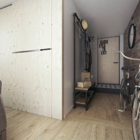 A bike storage room in a young family's apartment