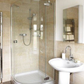 Glass door of a shower cabin