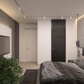 Intérieur de la chambre Loft gris