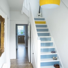 Small corridor with wooden staircase