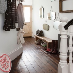 White baluster of a wooden staircase