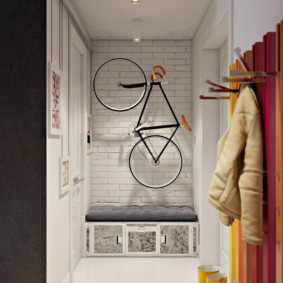 Place for a bike in a small hallway