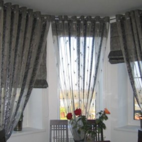 Rideaux en tulle fin gris