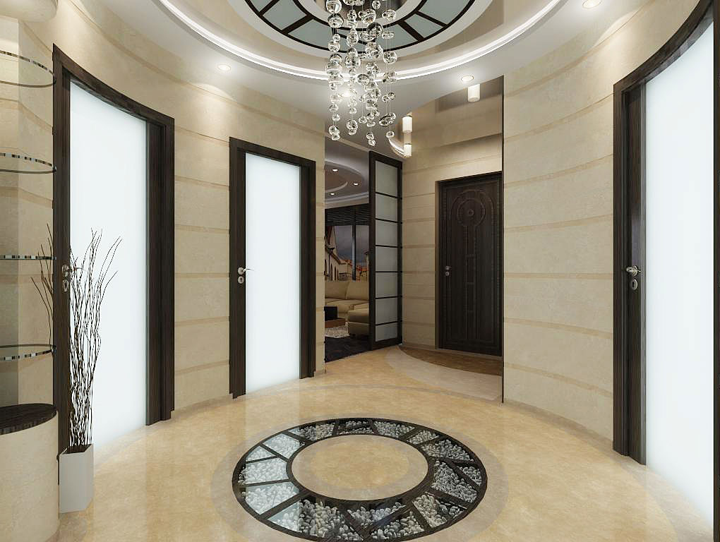 Large entrance hall with ceramic floor