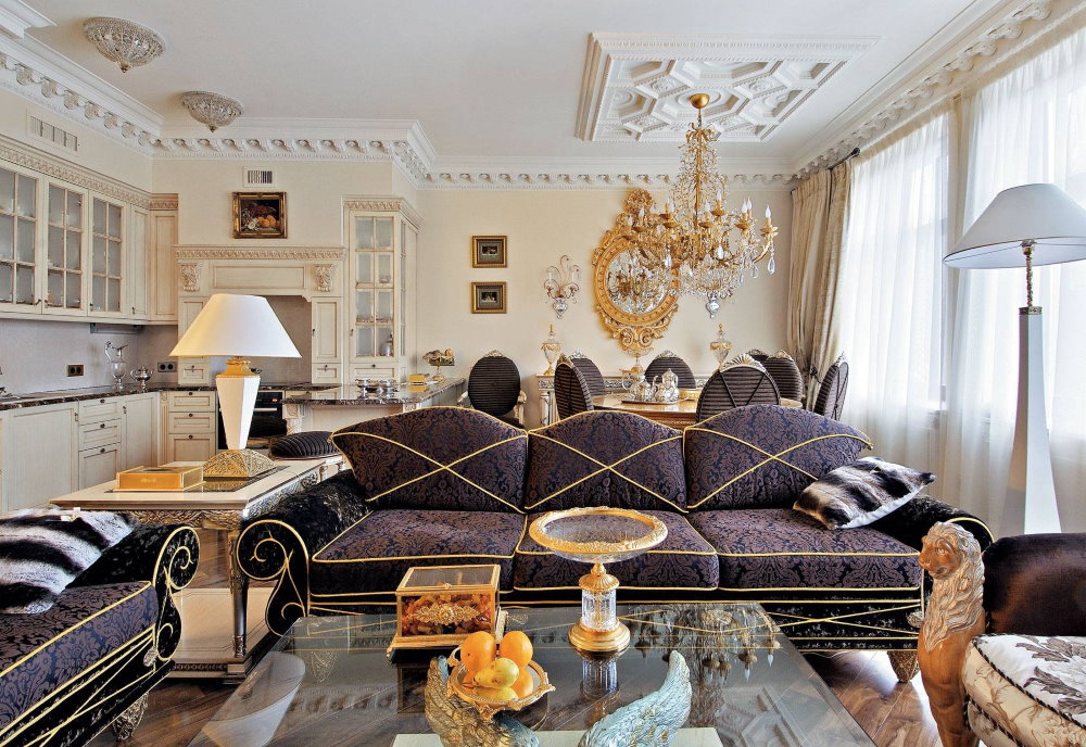 Art Nouveau kitchen-living room