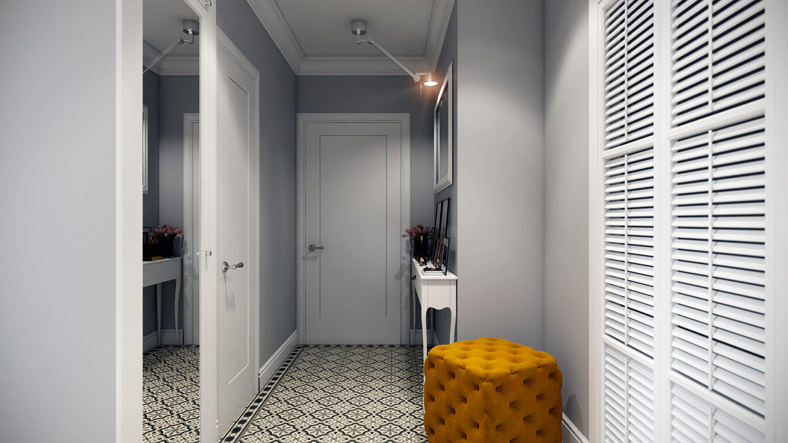 small hallway in a modern style