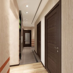 wallpaper for the corridor with dark doors decor photo