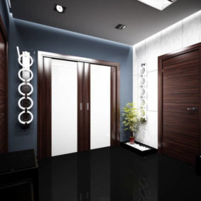 wallpaper for the corridor with dark doors decor ideas