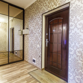 wallpaper for the corridor with dark doors decoration ideas