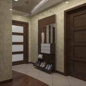 wallpaper for the corridor with dark doors design ideas