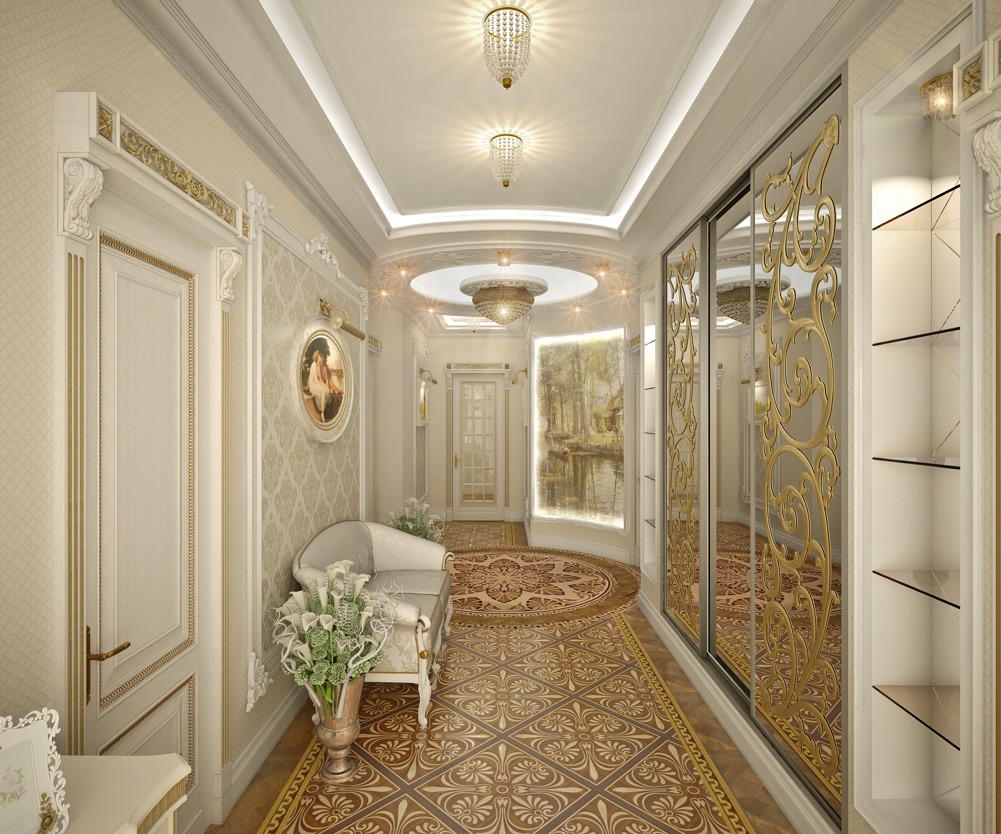 hallway wallpaper 2019 neoclassic photo