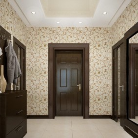 wallpaper for the hallway with dark doors