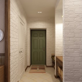 wallpaper under a brick in the hallway ideas views