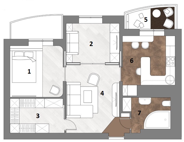 Projet de réaménagement d'un appartement de deux pièces