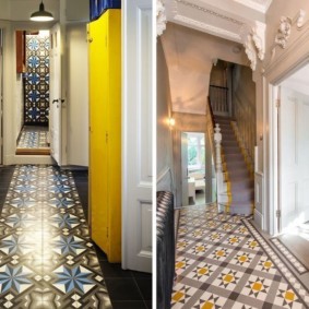 carreaux de sol dans les idées de décoration de couloir