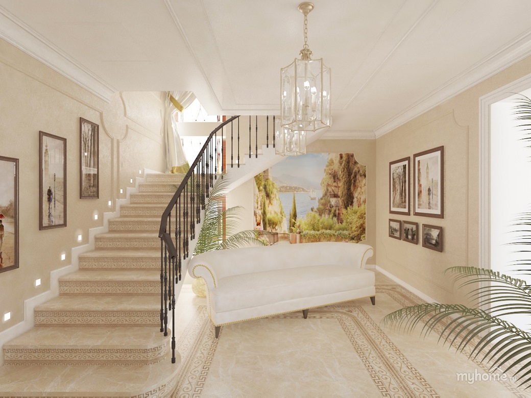 hallway in a private house design