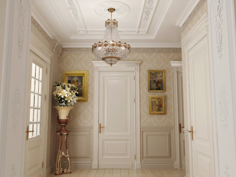 hallway in the classic style of the wall