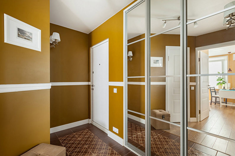 modern style entrance hall with painted walls