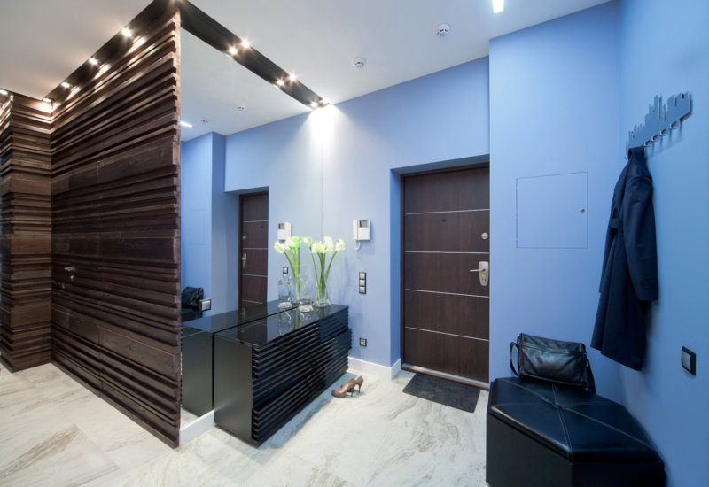 modern style entrance hall with tiles