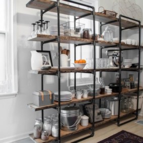 étagère de cuisine de style loft