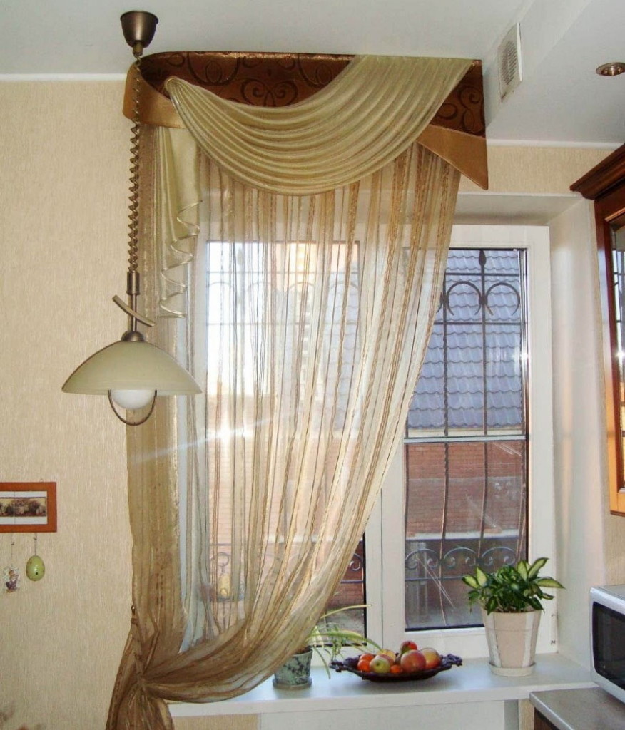 Tenda tulle beige unilaterale