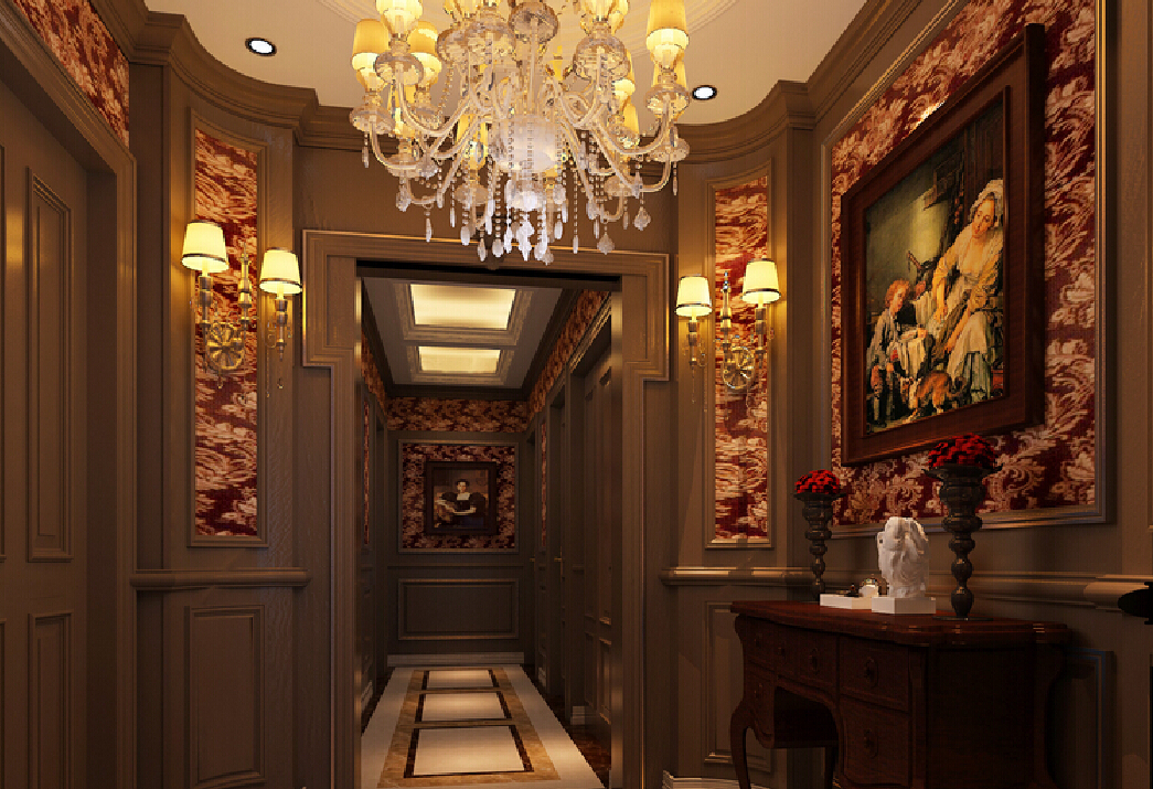 crystal chandelier in the hallway