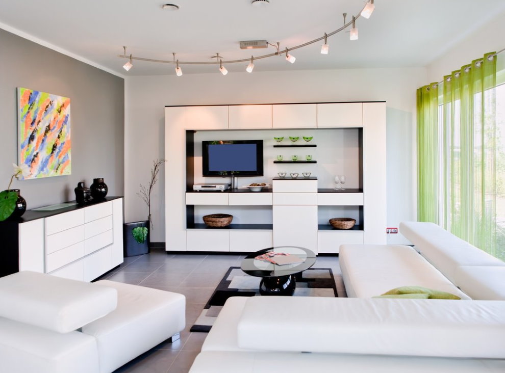 White living room in a private house