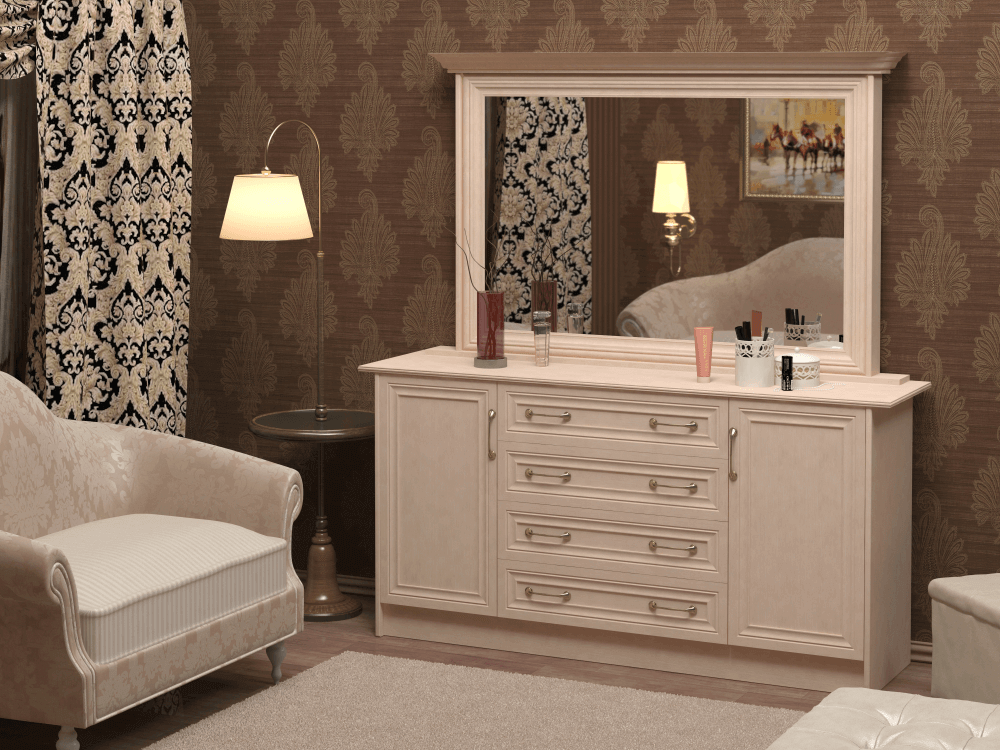 commode blanche dans la chambre